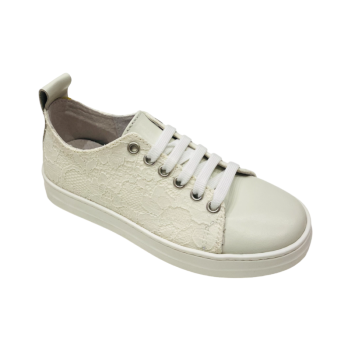 Sneaker girl bianca in pizzo con lacci - Chiara Luciani
