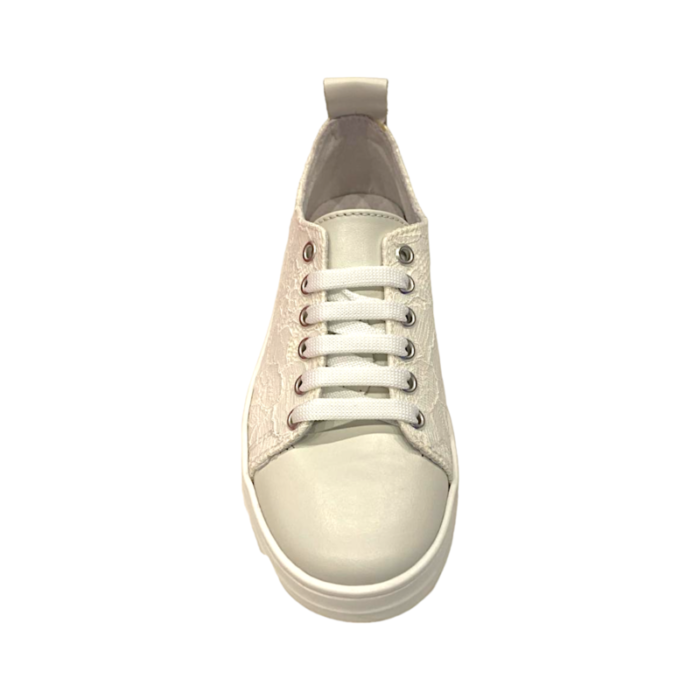 Sneaker girl bianca in pizzo con lacci - Chiara Luciani