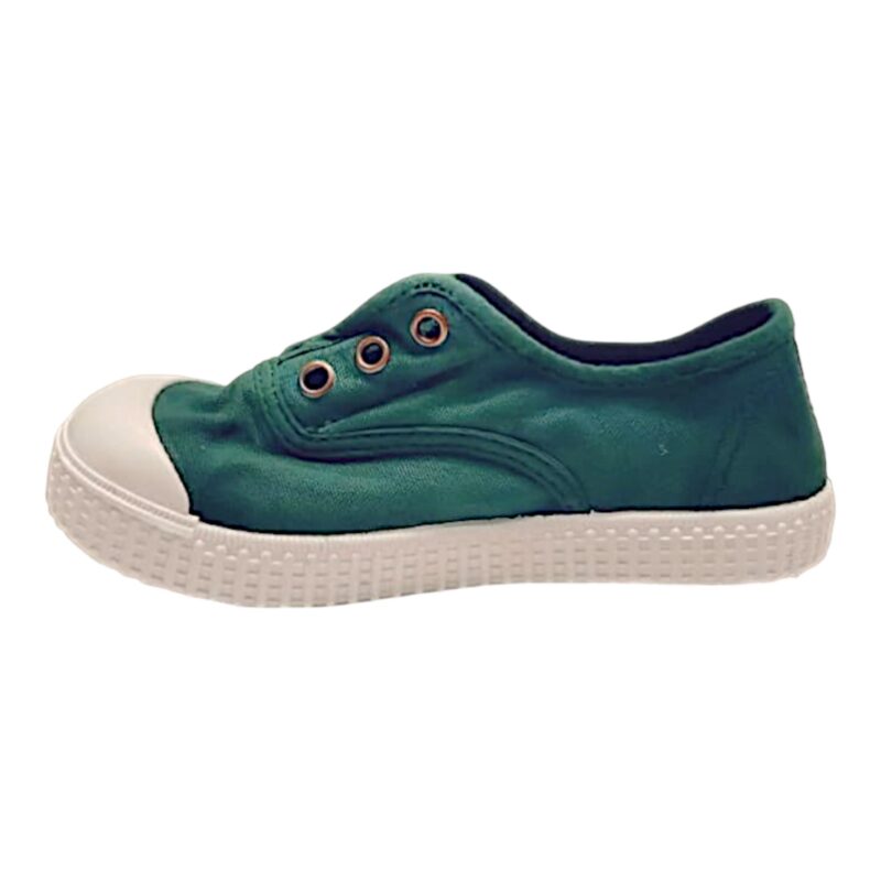 Sneaker in cotone verde lago per bambina e bambino con fascia elastica senza lacci – Victoria 3 Sneaker in cotone verde lago per bambina e bambino con fascia elastica senza lacci – Victoria