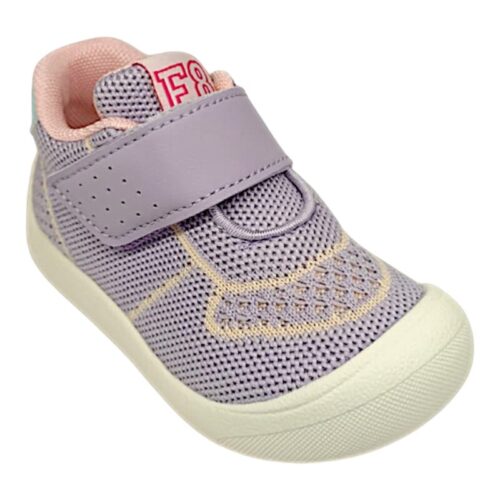 Sneaker modello Cocoon primi passi bimba lilla-rosa pastello con strappo – Falcotto