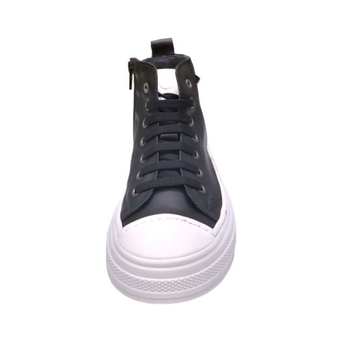 Sneaker nera alta per bambina con lacci e zip - Chiara Luciani