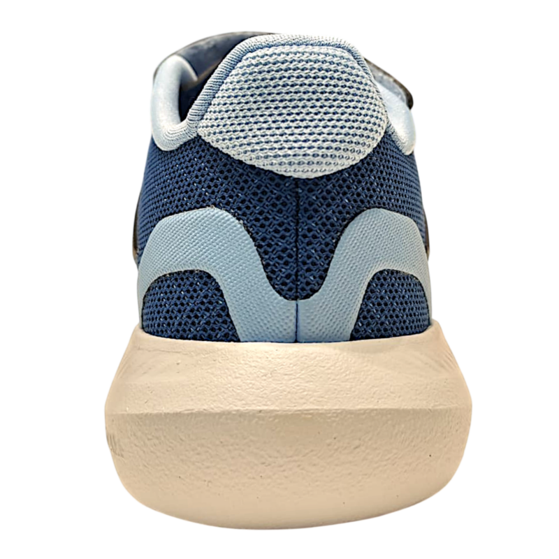 Sneaker primi passi nera-azzurra-indaco retata per bambino con strappo e lacci elastici – Adidas 4 Sneaker nera-azzurro-indaco per bambino in tessuto e similpelle con strappo e lacci elastici – Adidas