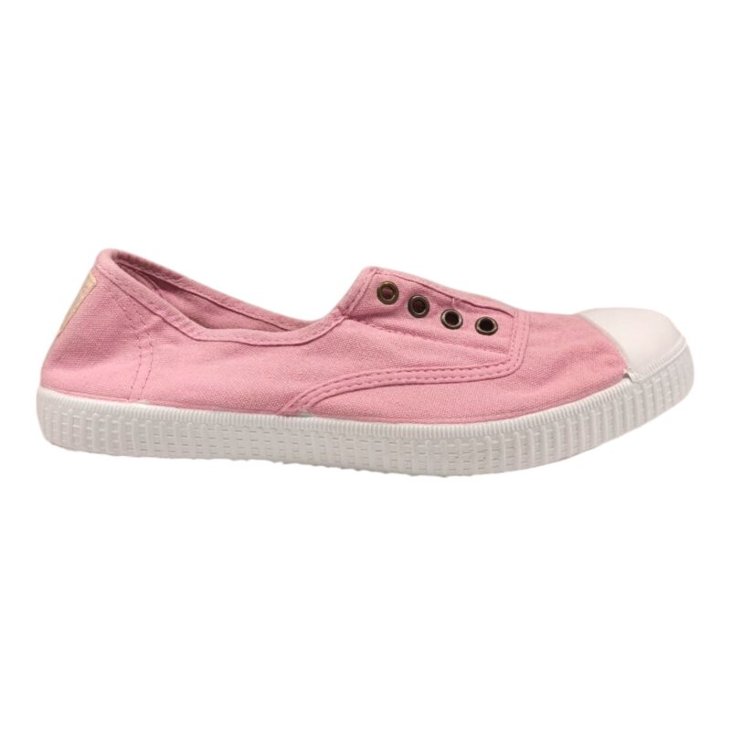 Sneaker per bambina in cotone rosa petalo senza lacci con fascia elastica – Victoria 2 Sneaker per bambina in cotone rosa petalo senza lacci con fascia elastica – Victoria