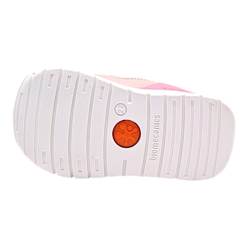Sneaker per bambina primi passi in tessuto rosa-rosa glitter con doppio strappo – Biomecanics 5 Sneaker per bambina primi passi in tessuto rosa-rosa glitter con doppio strappo – Biomecanics