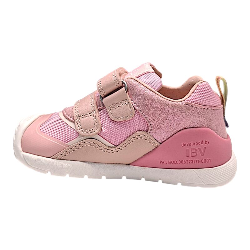Sneaker per bambina primi passi in tessuto rosa-rosa glitter con doppio strappo – Biomecanics 3 Sneaker per bambina primi passi in tessuto rosa-rosa glitter con doppio strappo – Biomecanics