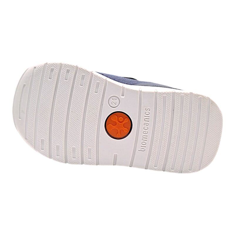 Sneaker per bambino primi passi in tessuto blu petrolio-rosso-bianco con doppio strappo – Biomecanics 5 Sneaker per bambino primi passi in tessuto blu petrolio-rosso-bianco con doppio strappo – Biomecanics