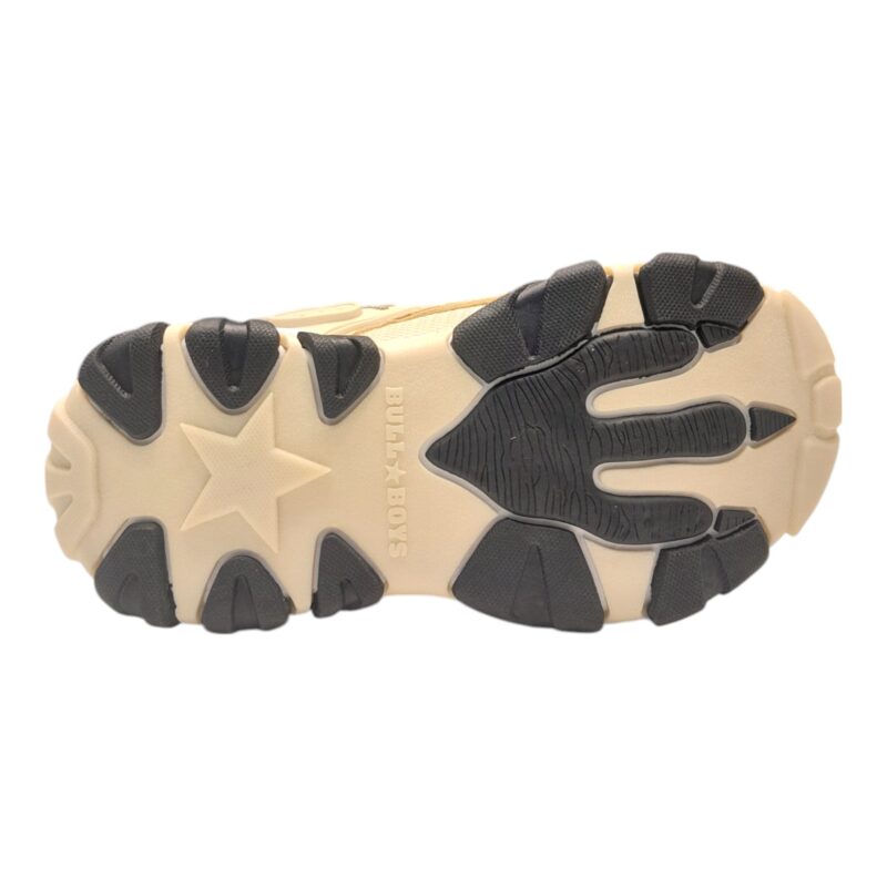 Sneaker per bambino retata t-rex beige-grigio con luci e suono roar – Bull Boys