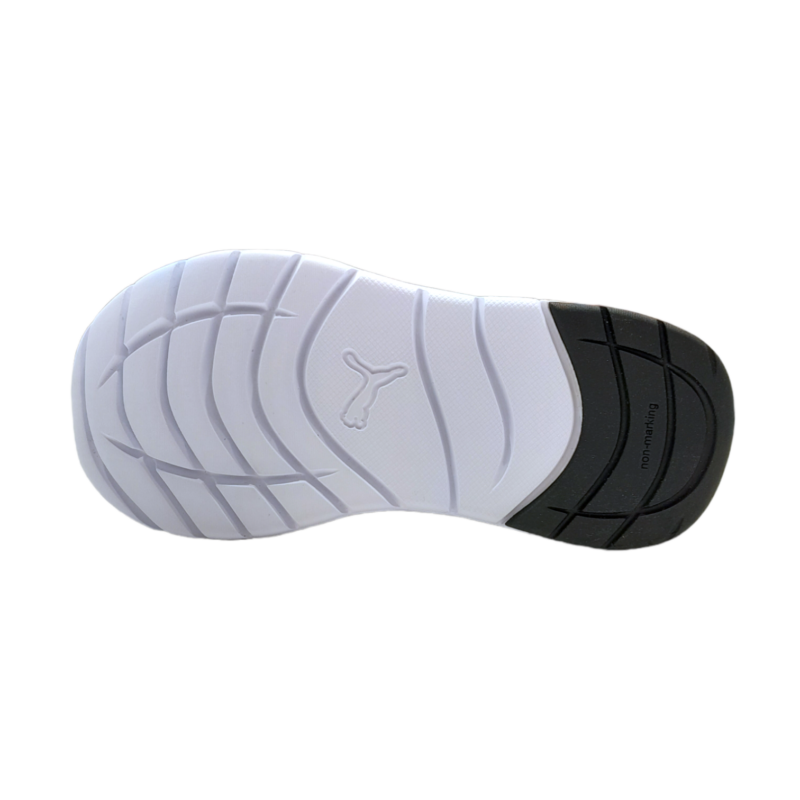 Sneaker sportiva in tessuto retato nera-rossa per bambino con dettagli bianchi, strappo e lacci elastici - Puma 5 Sneaker per bambino sportiva in tessuto retato nera-rossa con dettagli bianchi, strappo e lacci elastici - Puma