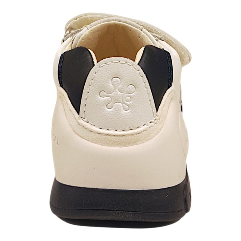 Sneaker primi passi bianco e blu con doppio strappo – BIOMECANICS