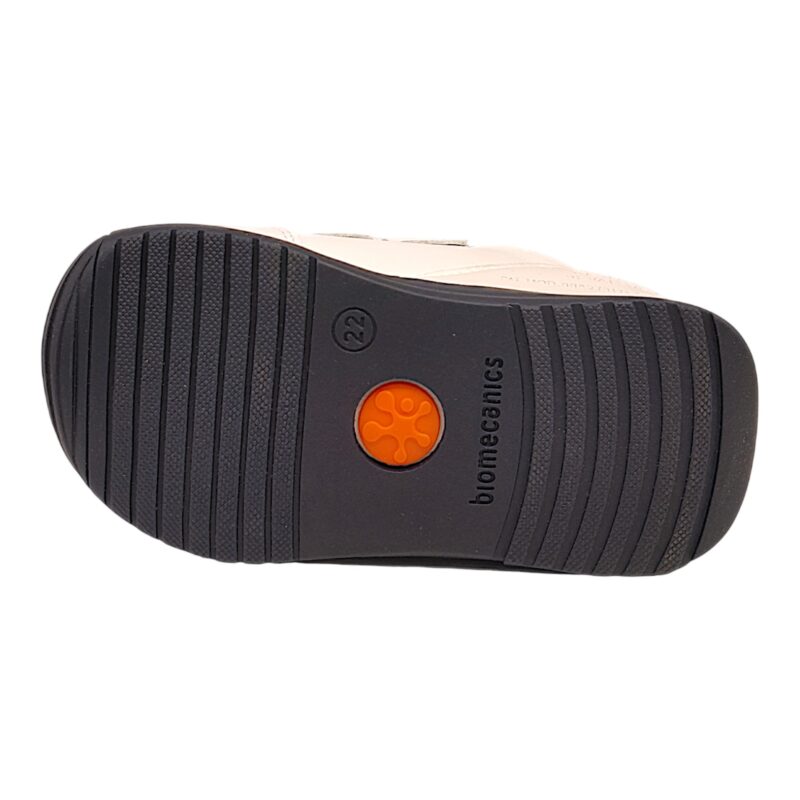 Sneaker primi passi bianco e blu con doppio strappo – BIOMECANICS