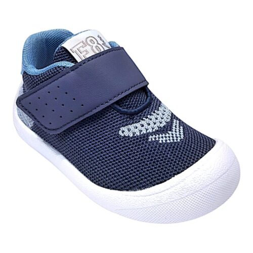 Sneaker primi passi bimbo modello Cocoon navy-celeste con strappo – Falcotto