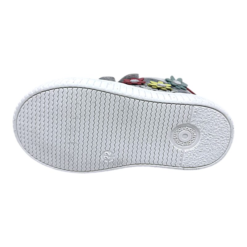 Sneaker primi passi grigio-bianco per bambina con decorazioni floreali multicolor e doppio strappo – Balducci 5 Sneaker primi passi grigio-bianco per bambina con decorazioni floreali multicolor e doppio strappo – Balducci