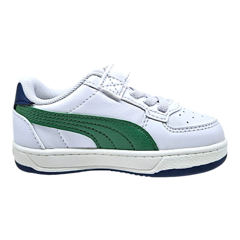 Sneaker primi passi in similpelle bianca-verde per bambino con doppio strappo - Puma 2 Sneaker primi passi in similpelle bianca-verde per bambino con doppio strappo - Puma