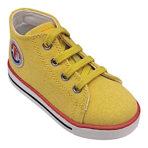 Sneaker primi passi per bambino modello Converse giallo con lacci – Falcotto