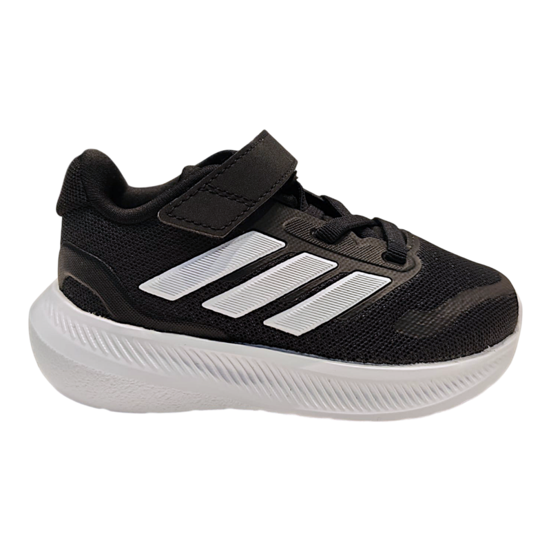 Sneaker primi passi retata nera-bianca per bambina e bambino con strappo e lacci elastici – Adidas 2 Sneaker primi passi retata nera-bianca per bambina e bambino con strappo e lacci elastici – Adidas