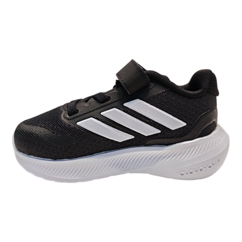 Sneaker primi passi retata nera-bianca per bambina e bambino con strappo e lacci elastici – Adidas 4 Sneaker primi passi retata nera-bianca per bambina e bambino con strappo e lacci elastici – Adidas