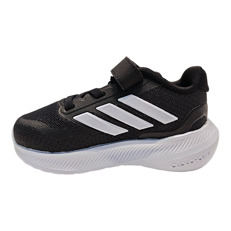 Sneaker primi passi retata nera-bianca per bambina e bambino con strappo e lacci elastici – Adidas 1 Sneaker primi passi retata nera-bianca per bambina e bambino con strappo e lacci elastici – Adidas