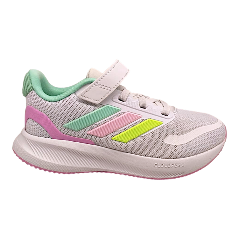 Sneaker retata white-lime-pink-teal con velcro e lacci elastici – Adidas