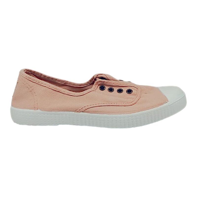 Sneaker in cotone rosa cipria "Balletto Classico" per bambina senza lacci con fascia elastica – Victoria 2 Sneaker rosa per bambina in cotone balletto classico senza lacci con fascia elastica – Victoria