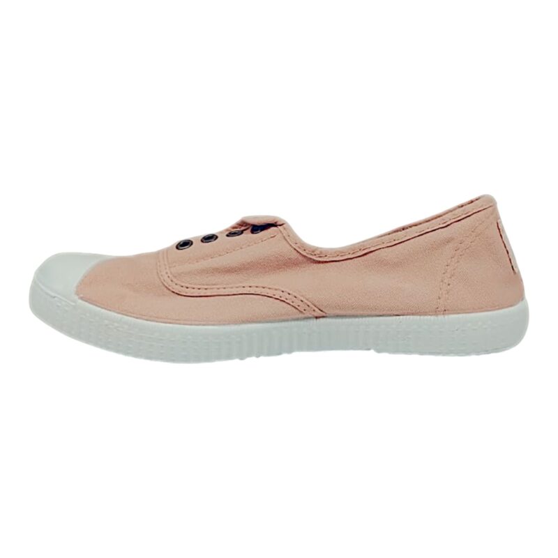 Sneaker in cotone rosa cipria "Balletto Classico" per bambina senza lacci con fascia elastica – Victoria 3 Sneaker rosa per bambina in cotone balletto classico senza lacci con fascia elastica – Victoria