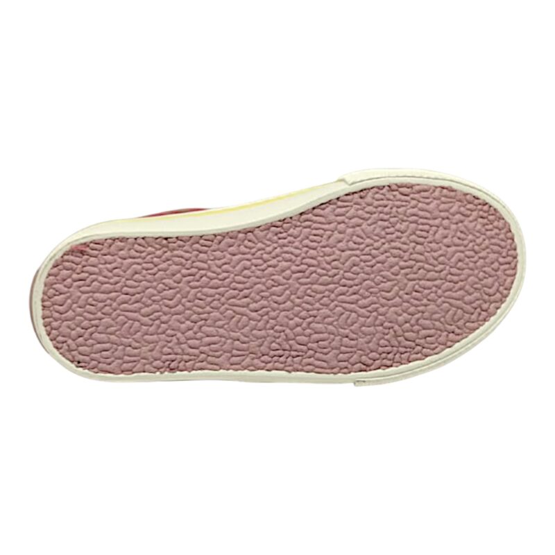 Sneaker rosa scuro per bambina in cotone con "V" celeste e doppio strappo – Victoria 5 Sneaker rosa scuro per bambina in cotone con V celeste e doppio strappo – Victoria