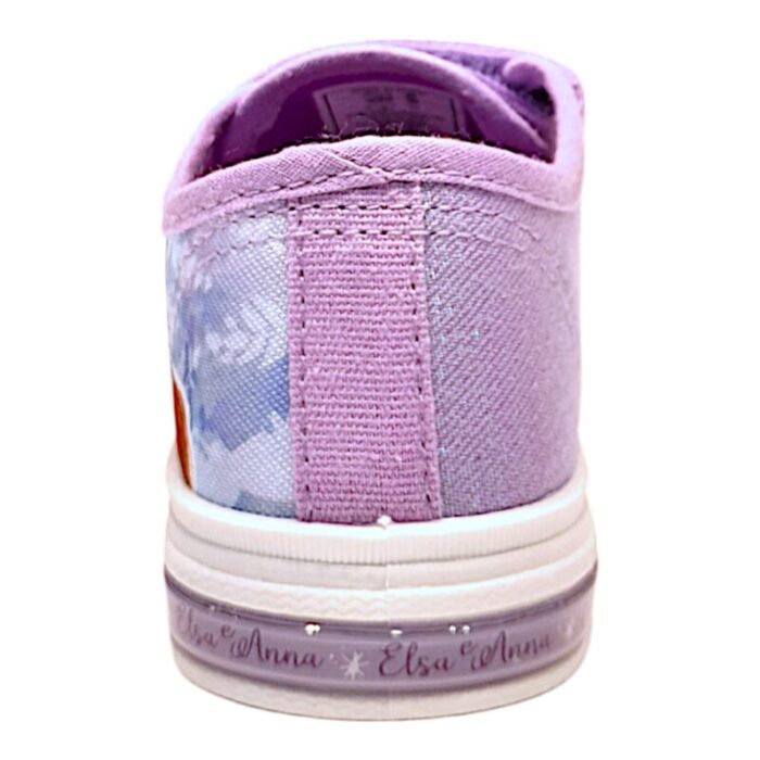 Sneaker sportiva Frozen in tessuto white-lilac con doppio strappo e luci - Silver 