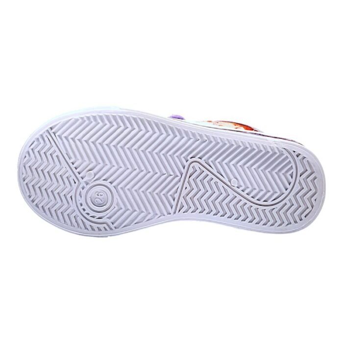 Sneaker sportiva Frozen in tessuto white-lilac con doppio strappo e luci - Silver 
