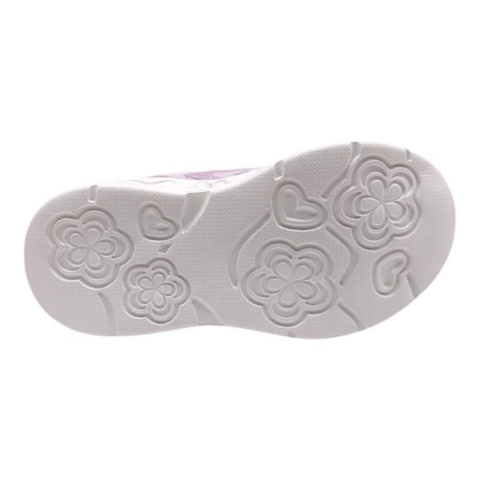 Sneaker sportiva bambina Frozen lilac con strappo, lacci elastici e luci - Silver