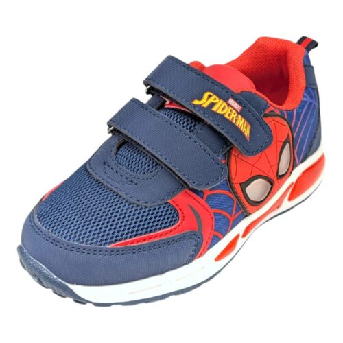 Sneaker sportiva bambino blu-rossa spider-man con doppio strappo e luci - Silver