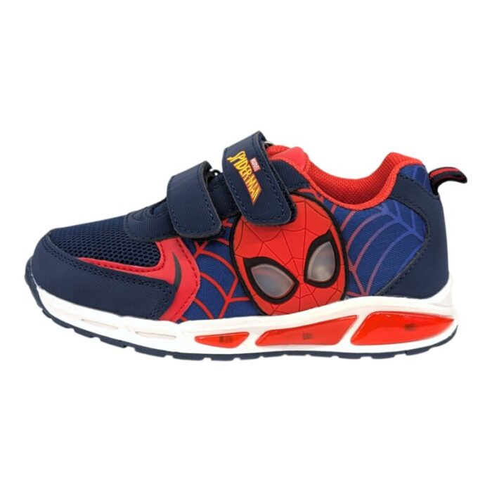 Sneaker sportiva bambino blu-rossa spider-man con doppio strappo e luci - Silver