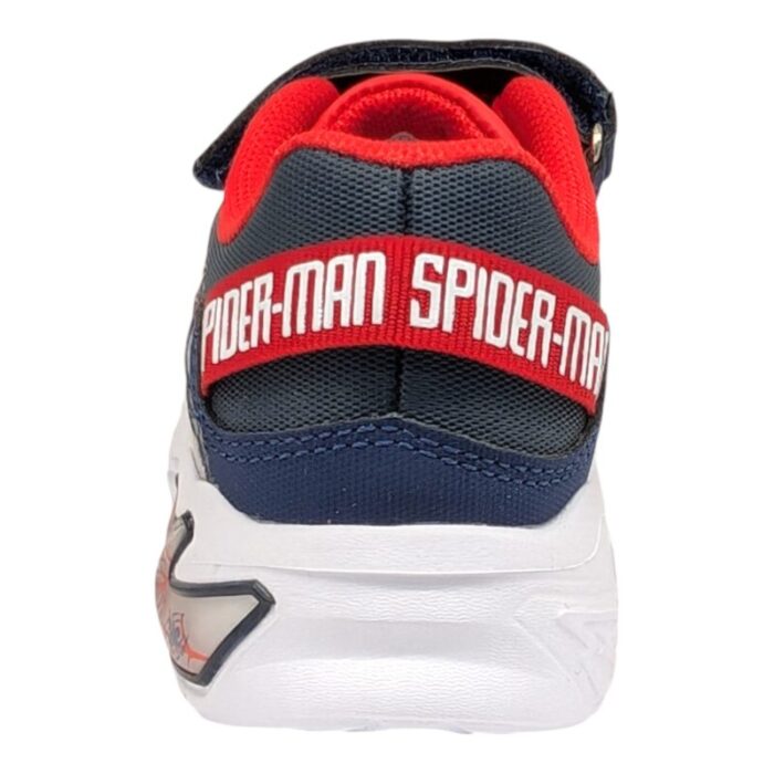 Sneaker sportiva bambino blu-rossa spider-man con strappo, lacci elastici e luci - Silver