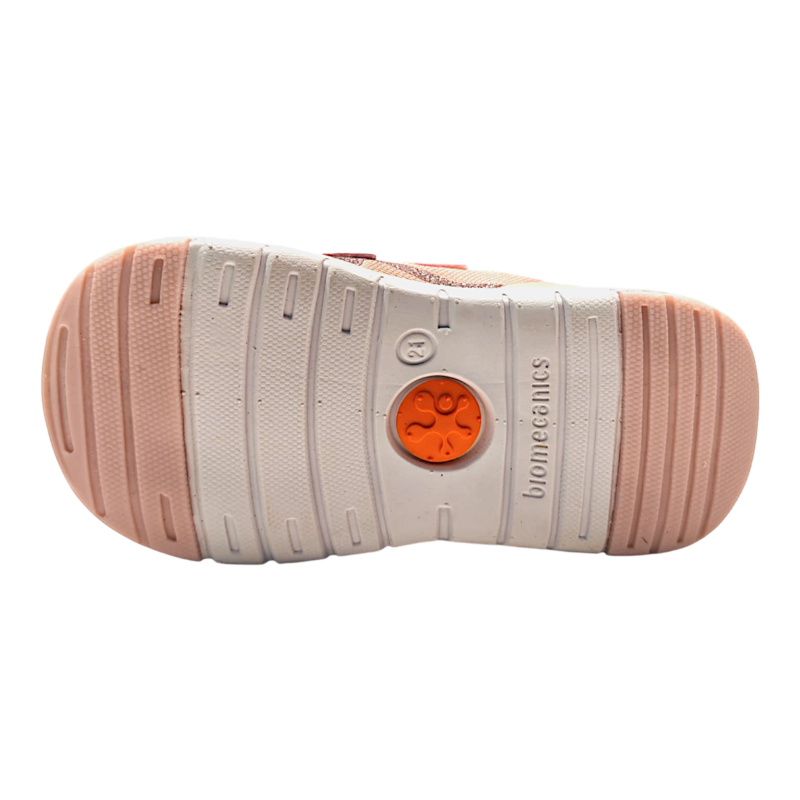 Sneaker sportiva per bambina primi passi in tessuto rosa con doppio strappo, cuore e scritta Love – Biomecanics 5 Sneaker sportiva per bambina primi passi in tessuto rosa con doppio strappo, cuore e scritta Love – Biomecanics