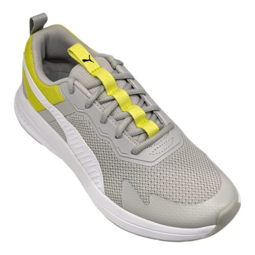 neaker sportiva retata gray-white-yellow per bambino in tessuto con lacci elastici - Puma