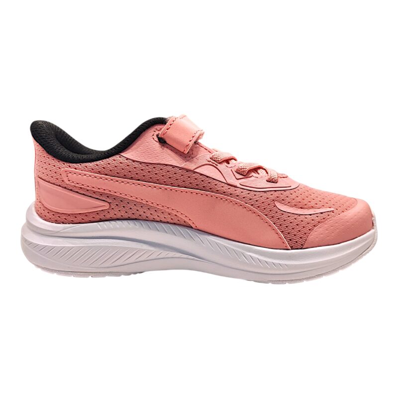 Sneaker sportiva rosa-bianca in tessuto mesh synth per bambina con strappo e lacci elastici - Puma 2 Sneaker sportiva rosa-bianca in tessuto mesh synth per bambina con strappo e lacci elastici - Puma