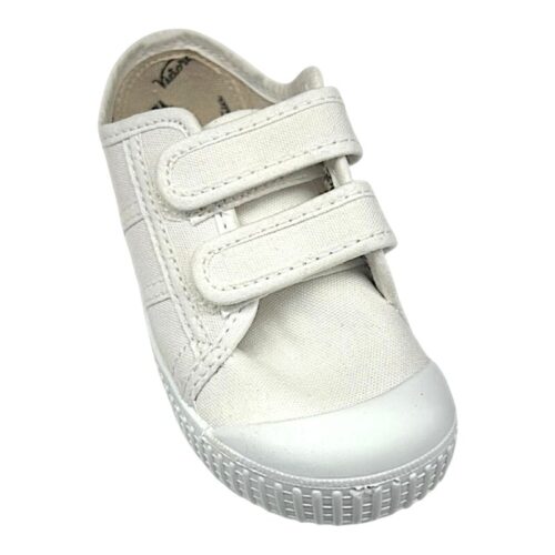 Sneaker sportiva unisex in cotone bianco con due strappi frontali – Victoria