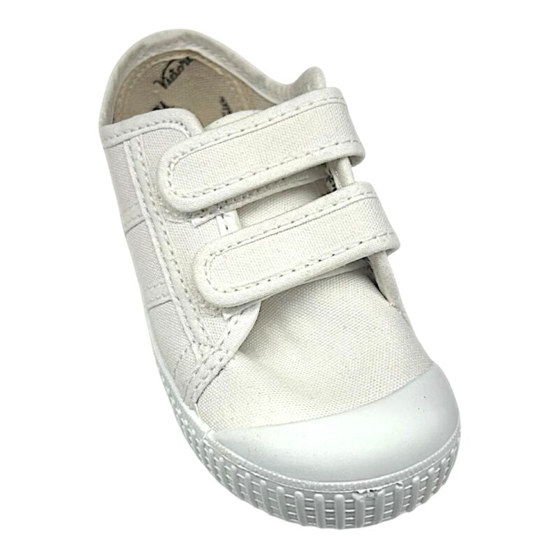 Sneaker sportiva unisex in cotone bianco con due strappi frontali – Victoria 1 Sneaker sportiva unisex in cotone bianco con due strappi frontali – Victoria