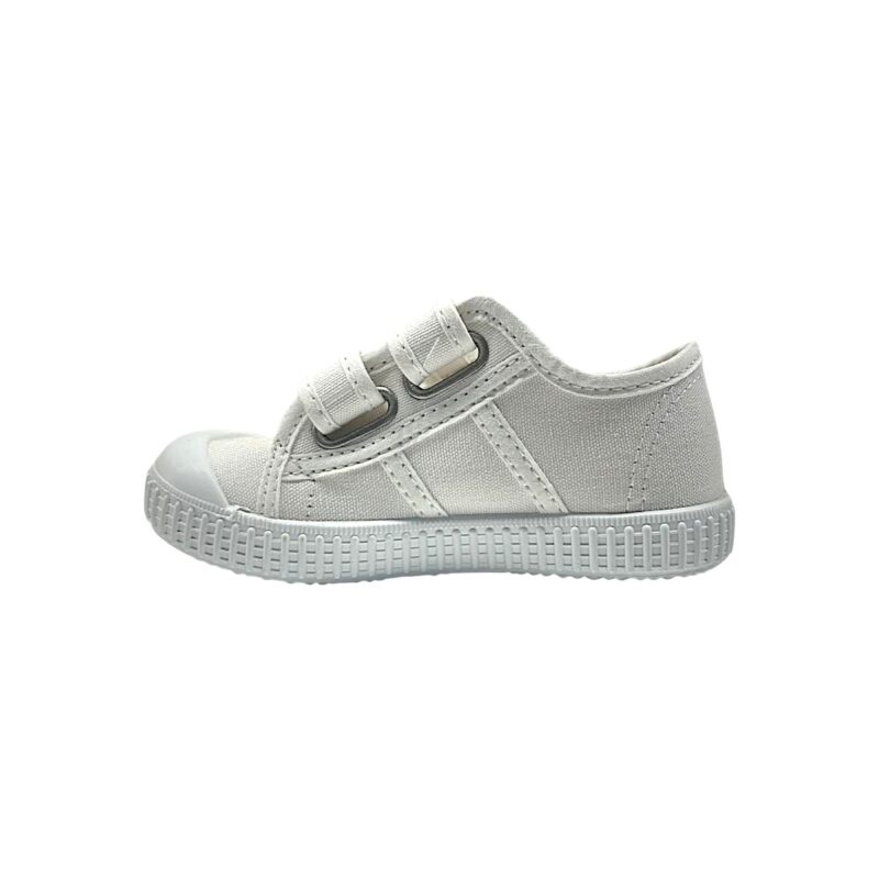 Sneaker sportiva unisex in cotone bianco con due strappi frontali – Victoria 3 Sneaker sportiva unisex in cotone bianco con due strappi frontali – Victoria