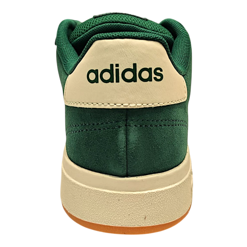 Sneaker sportiva unisex retata verde-bianca in pelle scamosciata con lacci elastici – Adidas 4 Sneaker sportiva verde-bianca unisex in pelle scamosciata con lacci – Adidas