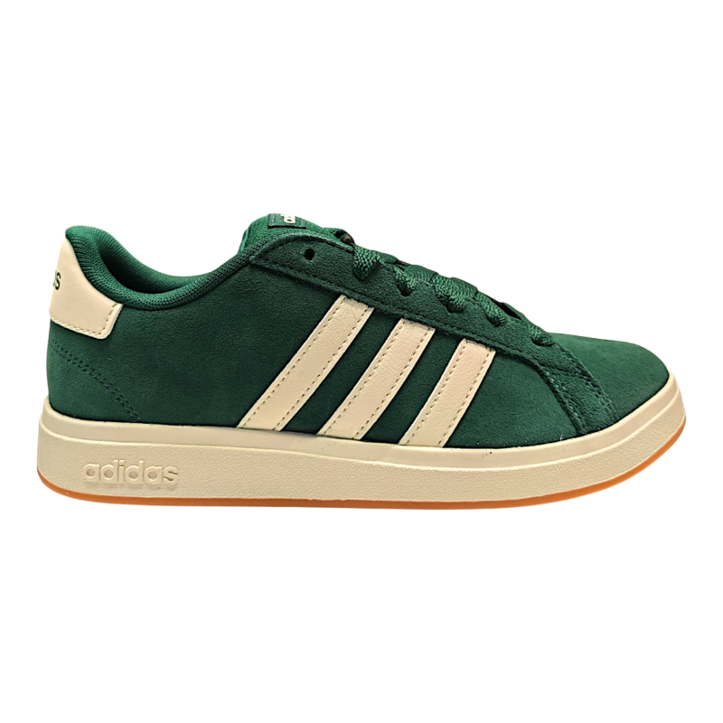 Sneaker sportiva unisex retata verde-bianca in pelle scamosciata con lacci elastici – Adidas 2 Sneaker sportiva verde-bianca unisex in pelle scamosciata con lacci – Adidas
