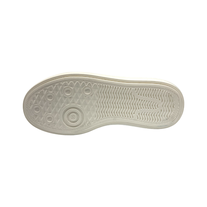 Sneaker unisex bianca con dettagli blu e lacci - Chiara Luciani