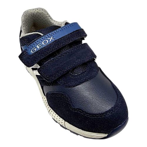 Sneakers Alben blu, azzurro e bianco per bambino-ragazzo con doppio strappo - Geox 2 Sneakers Alben blu, azzurro e bianco per bambino con doppio strappo - Geox