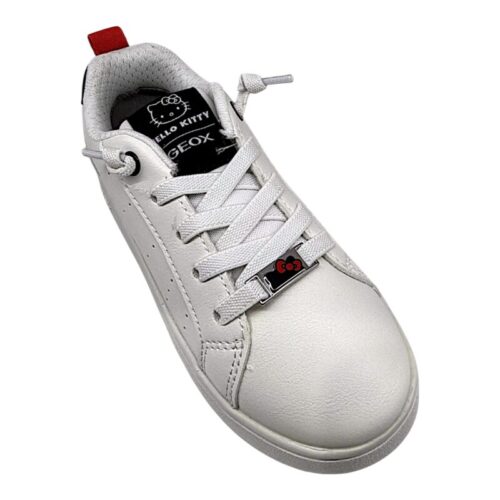 Sneakers Eclyper Hello Kitty bianche e nere per bambina-ragazza con dettagli rossi e lacci elastici - Geox