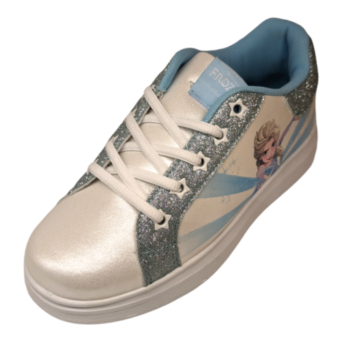Sneakers Frozen per bambina bianca e celeste con lacci - Cerdà