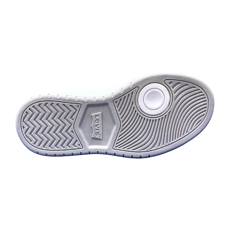 Sneakers Kingdom bianche-verdi in similpelle per bambino con strappo e lacci elastici - Levi's 5 Sneakers Kingdom bianche-verdi in similpelle per bambino con strappo e lacci elastici - Levi's