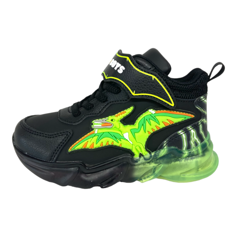 Sneakers Pterodattilo nere con luci per bambino – BULL BOYS