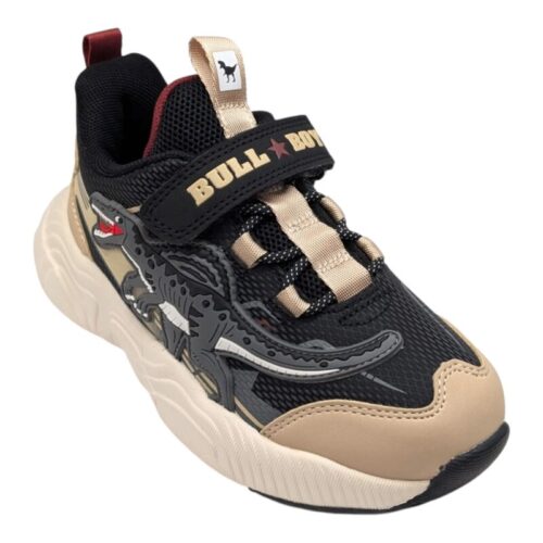 Sneakers Spinosauro nero-rosso-beige con luci per bambino – BULL BOYS