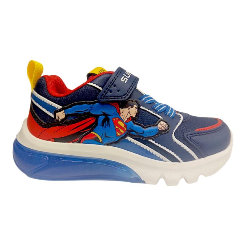 Sneakers Superman blu-red con strappo, lacci elastici e luci - Geox 2 Sneakers Superman blu-red con strappo, lacci elastici e luci - Geox