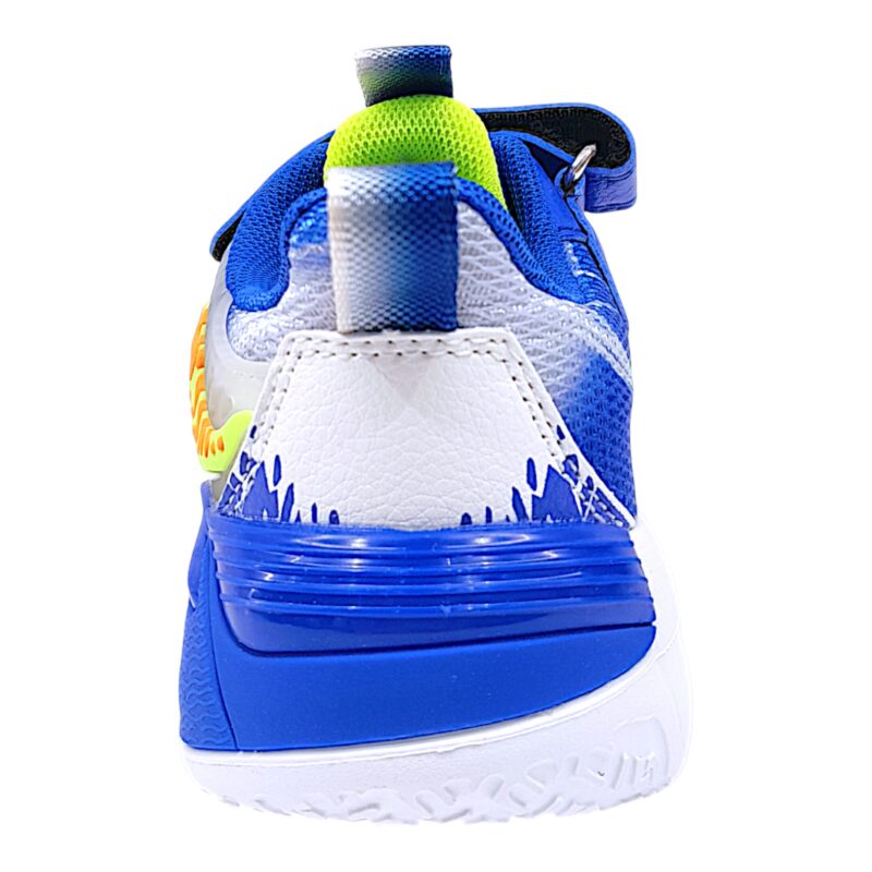 Sneakers T-Rex royal blue-lime green con lacci elastici strappo e luci per bambino – BULL BOYS