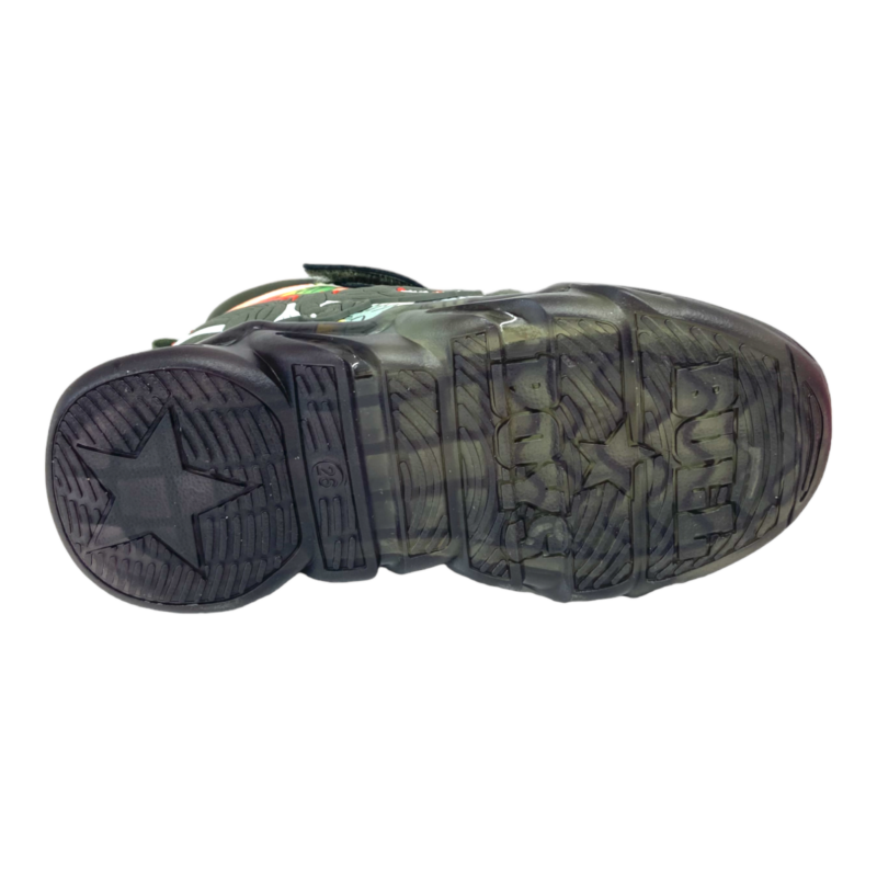 Sneakers T-Rex verde foresta multicolor con luci per bambino – BULL BOYS