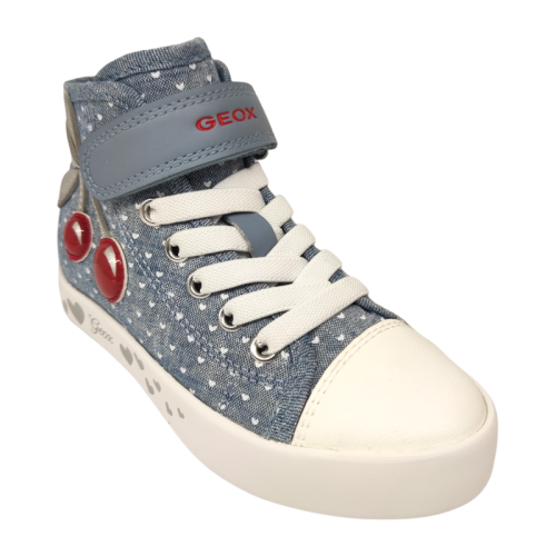 Sneakers alta ciak bambina color jeans-avio con ciliegie - Geox